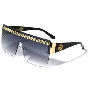 Shield Sunglasses‎ Flat Top Designer Shades Street Wear Rimless Oversized Shades